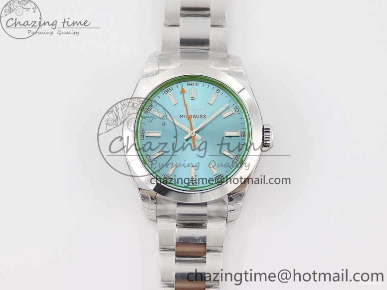 1:1 Milgauss ICE TWF Best SH3131 Blue Bracelet on 116400 SS GV 904L Dial Edition 0211
